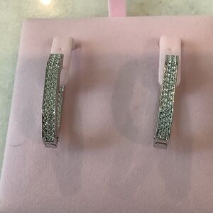 Swarovski Dextera Octagon Hoop Earrings with Pavé Crystals, Brand New